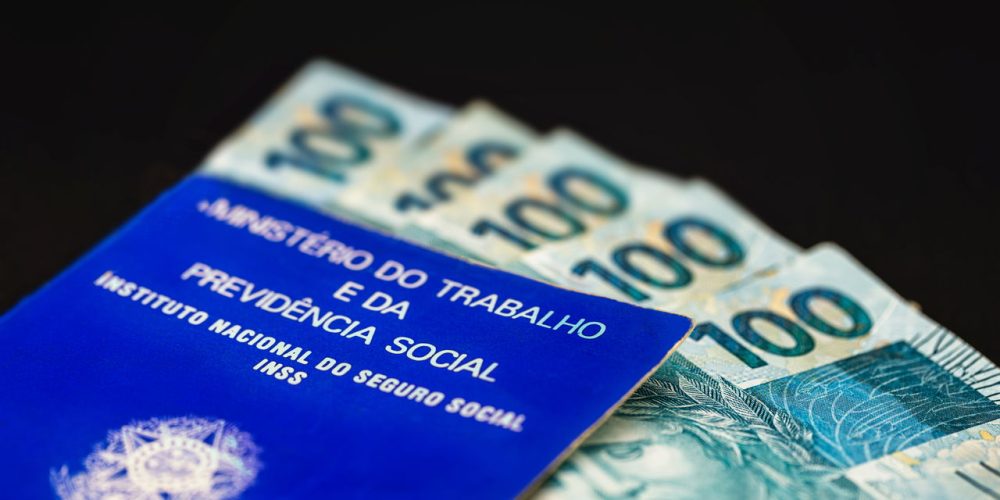 old work card from brazil, old and handled document. Concept of unemployment and economic crisis.